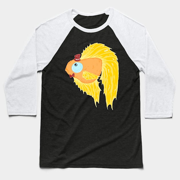 Suave Mr. Goldfish Baseball T-Shirt by SimplyKitt